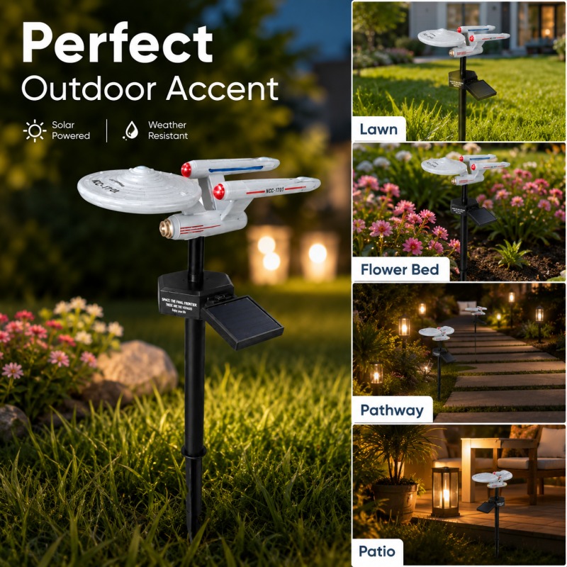 Smart Garden Lighting System - ไฟประดับสวนรูปยานอวกาศ Star Trek USS Enterprise แบบเสียบลงดิน