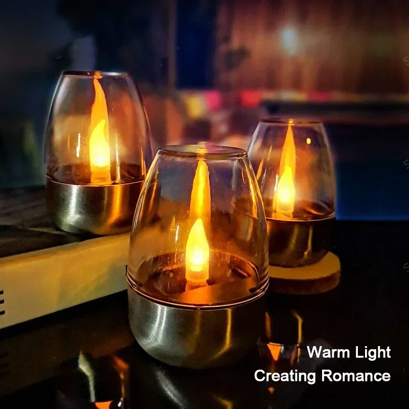 Smart Garden Lighting System - LED พลังงานแสงอาทิตย์เทียนแสง Flameless ชาร์จ Night Light