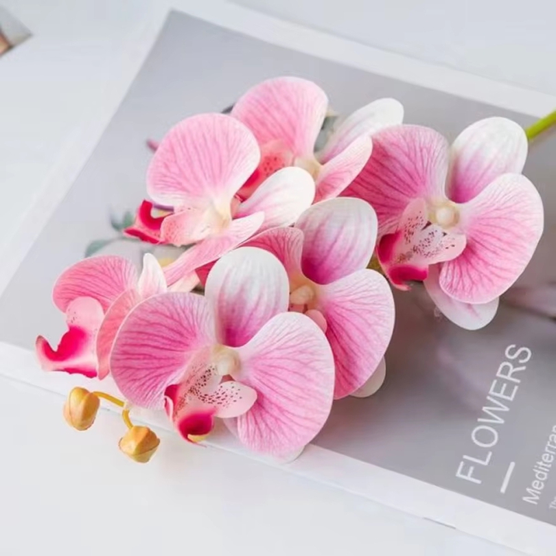 Smart Garden Storage - 3D ประดิษฐ์ดอกไม้พลาสติก Butterfly Orchid บ้านแจกันตกแต่งงานแต่งงานสวนกลางแจ้งเจ้าสาวช่อดอกไม้ DIY