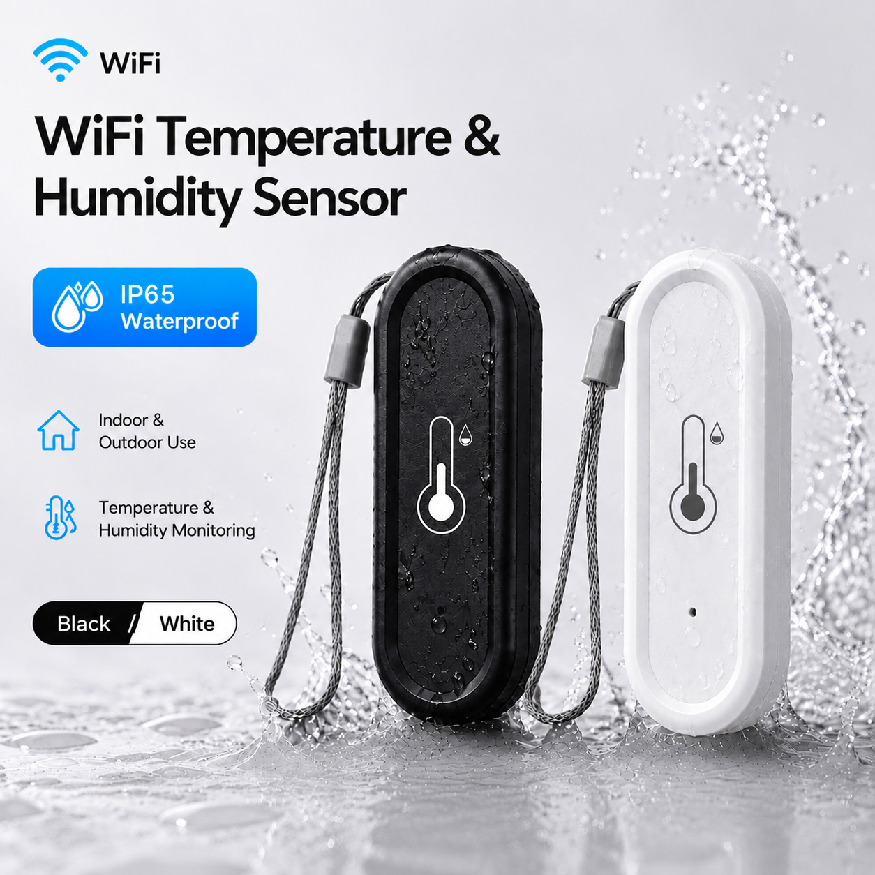Smart Garden Arduino - เซ็นเซอร์วัดอุณหภูมิและความชื้น Tuya WiFi IP65 กันน้ำ ควบคุมระยะไกลผ่านแอปสมาร์ทโฮม