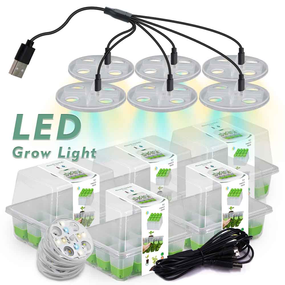 Smart Garden Lighting System - LED Grow Light Seedling Starter ชุดถาดโปร่งใสในร่มสวนเรือนกระจกดอกไม้พืชเนอสเซอรี่การงอกกล่อง