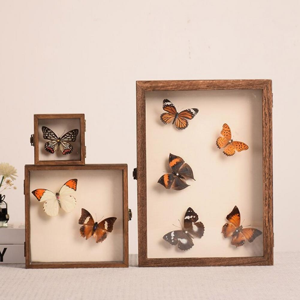 Insect Hotel Wood - กล่องแสดงไม้กล่องเงาผีเสื้อหลายขนาดตัวอย่างแมลงขนาดใหญ่กล่องเก็บตู้โชว์คุณภาพสูง