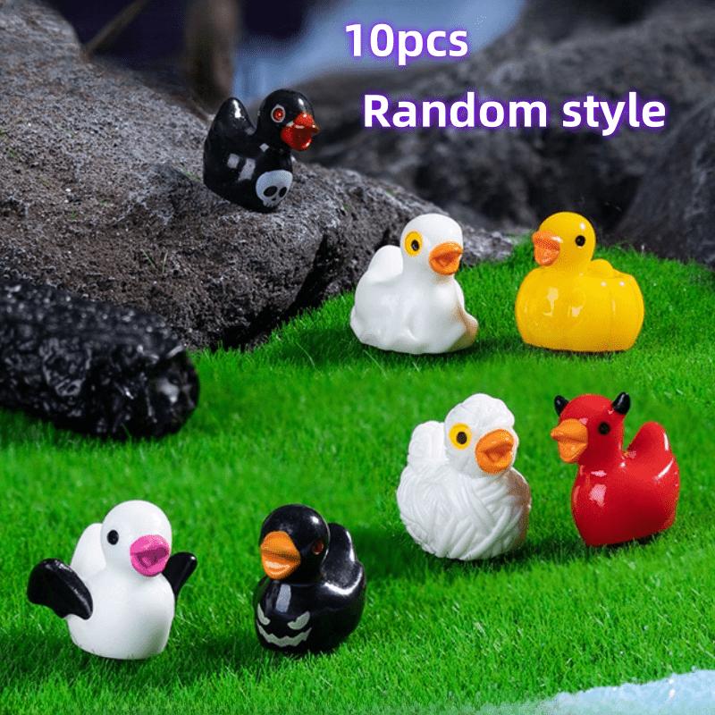 Smart Garden Mini - รูปปั้นเป็ดจิ๋ว 10 ชิ้น - ของตกแต่งสวนรูปสัตว์ทำจากเรซิ่นสำหรับภูมิทัศน์ขนาดเล็ก, ของตกแต่งบอนไซธีมฮาโลวีน