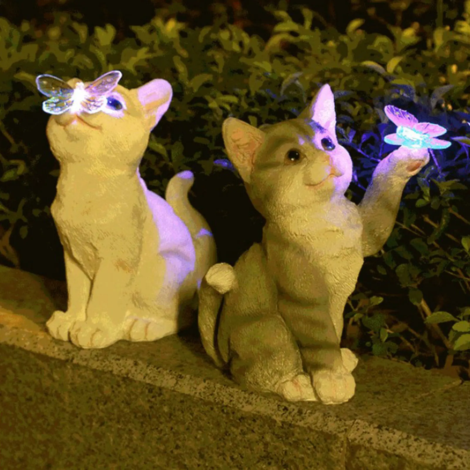 Smart Garden Lighting System - กลางแจ้งแมวประติมากรรมFigurineจี้สวนไฟLEDพลังงานแสงอาทิตย์น่ารักแมวสัตว์รูปปั้นประติมากรรมสําหรับภูมิทัศน์Yard