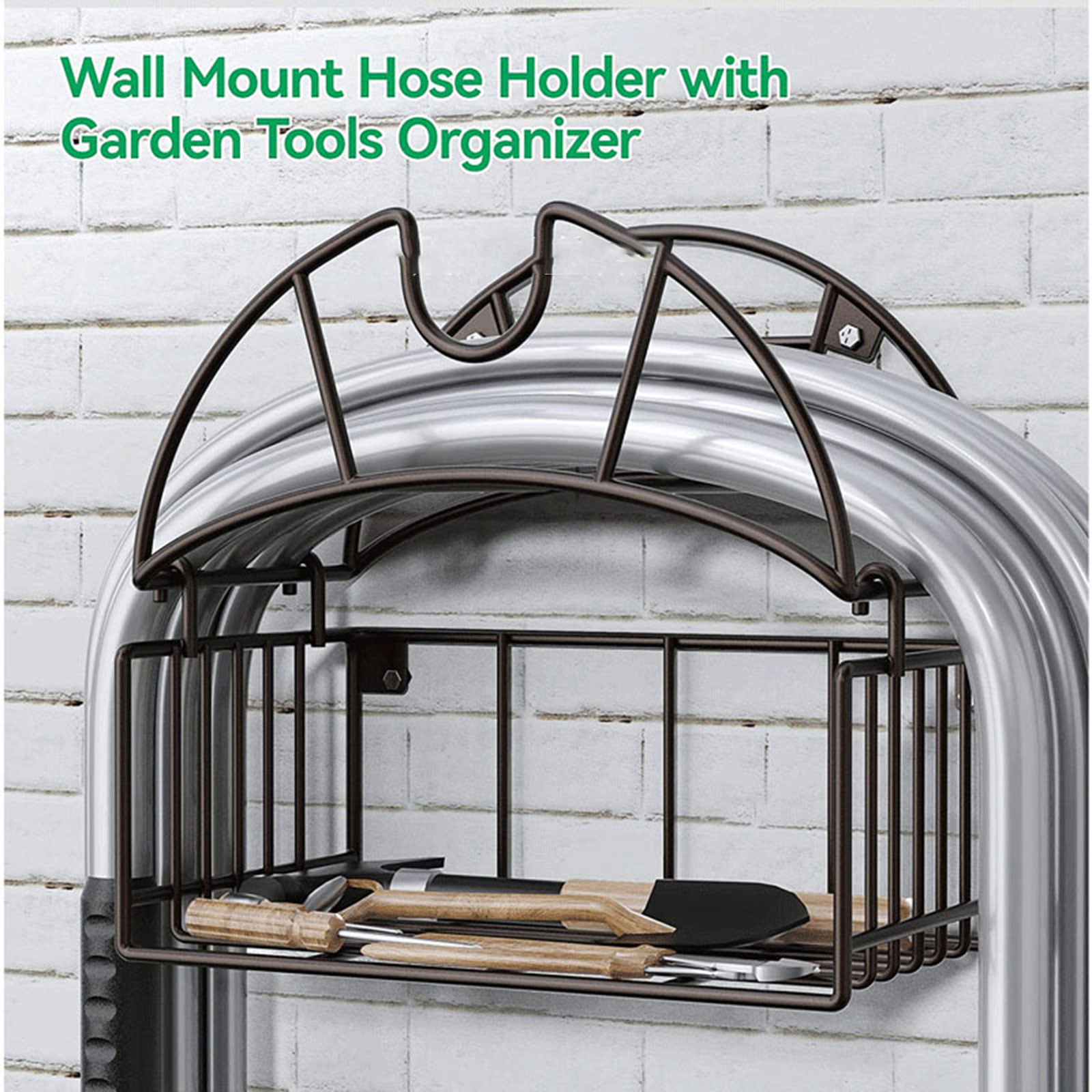 Smart Garden Storage - Wall Mount Garden ผู้ถือท่อเครื่องมือ Organizer Bracket