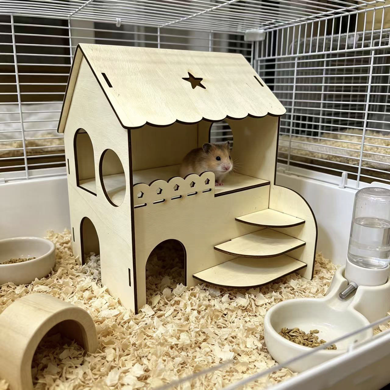 บ้านไม้สองชั้นสำหรับหนูแฮมสเตอ - Insect Hotel Wood บทวิจารณ์และราคา