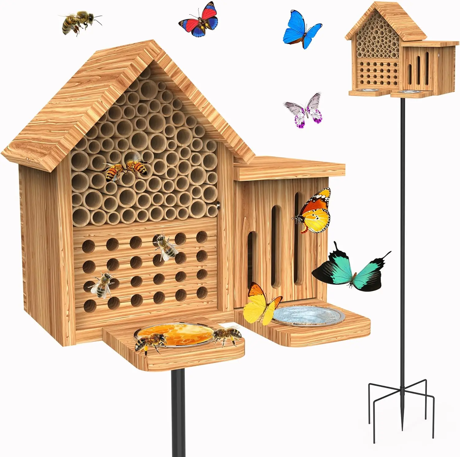 โรงแรมแมลงกันน้ำ ทำจากไม้ธรรมช - Insect Hotel Wood บทวิจารณ์และราคา