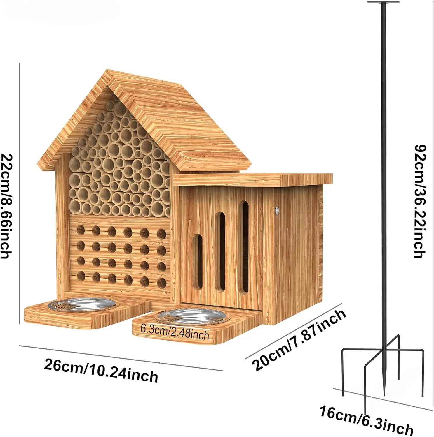 โรงแรมแมลงกันน้ำ ทำจากไม้ธรรมช - Insect Hotel Wood บทวิจารณ์และราคา