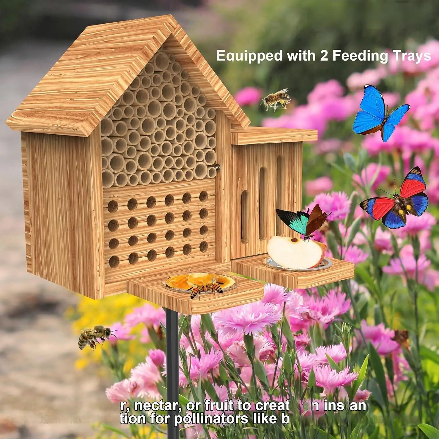 โรงแรมแมลงกันน้ำ ทำจากไม้ธรรมช - Insect Hotel Wood บทวิจารณ์และราคา