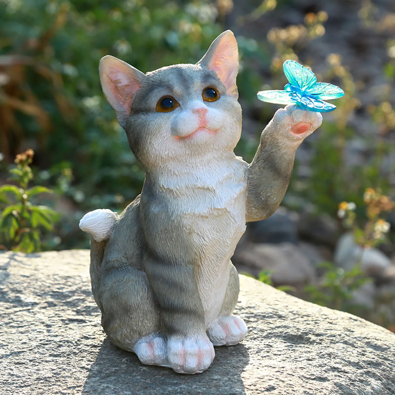 กลางแจ้งแมวประติมากรรมFigurine - Smart Garden Lighting System บทวิจารณ์และราคา
